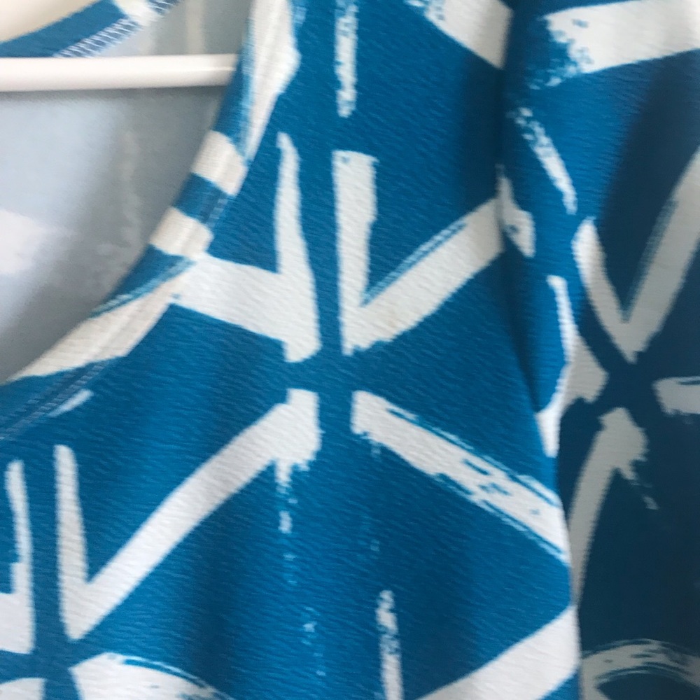 Lularoe Nicole Teal Dress Size Large - Picture 3 of 4
